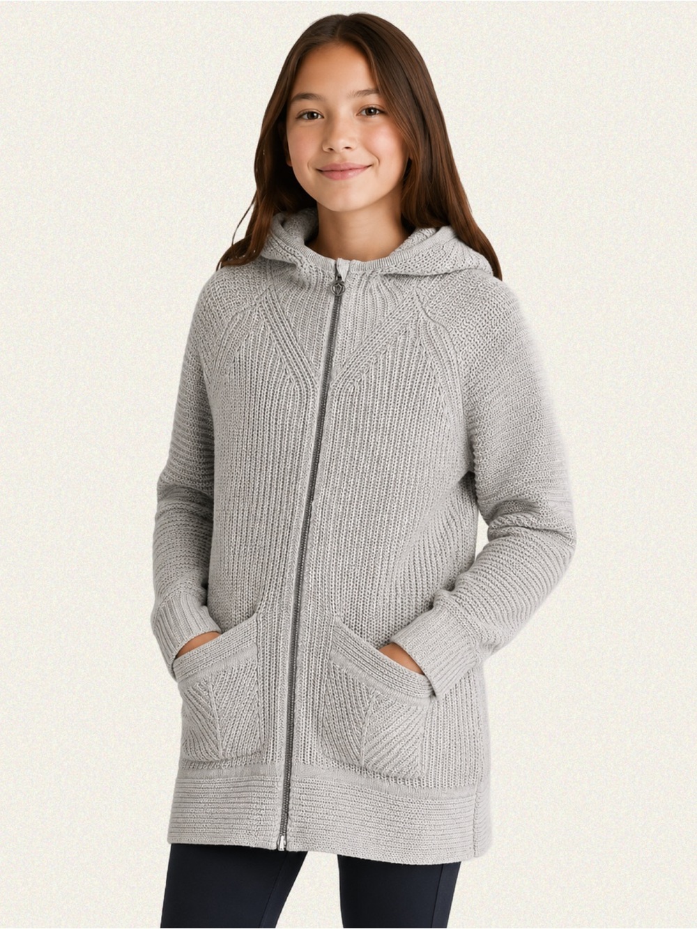Ivivva Chunky Knit Zip-Up Cardigan